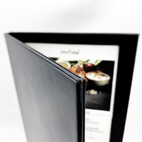 Menu en cuir PU rechargeable, format A5, noir, avec écran LED, pour restaurant, présentoir de menu LED