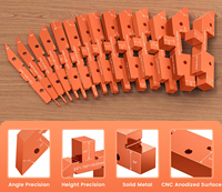 Blocs de réglage en alliage d'aluminium Jauge de hauteur de précision pour le travail du bois avec barres de réglage de la table de toupie d'angle 14 pcs