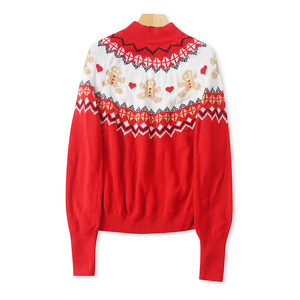 Christmas Gingerbread Jacquard <strong>Women's</strong> Sweater Custom Festival <strong>Jumper</strong> <strong>Women's</strong> Clothes <strong>Xmas</strong> Pullover for Winter - Product Image 1