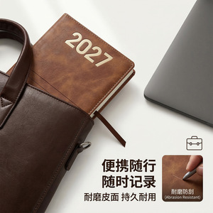 Agenda annuel A5 2027 en cuir PU, carnet de notes hebdomadaire et mensuel, agenda, ventes chaudes - Product Image 5