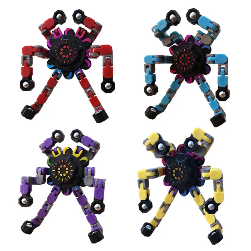 Spinning Finger Toys Top Gyro Chain Push Toy Fingertip Decompression Fidget Transformable Spinner
