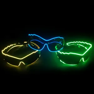 새해 및 웨딩 장식용 파티 크리에이티브 라이트 업 안경 용 발광 LED 안경 아빠를위한 독특한 선물 호의