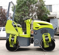 Compacteur routier à double tambour hydraulique entièrement intégré, refroidi par eau, pour asphalte et sol, avec moteur diesel/essence de 1 tonne