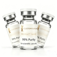 Étiquettes autocollantes personnalisées pour flacons de peptides, résistantes à l'eau, imprimées, pour cosmétiques faciaux à base de peptides.