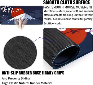 Alfombrilla de Juego Japonesa con Diseño del Monte <span class=keywords><strong>Fuji</strong></span>, Alfombrilla de Ratón Grande para Gamers, Alfombrilla Extendida Resistente de 31.5"x15.7" con Bordes Cosidos - Product Image 4