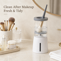 Nettoyeur de pinceaux de maquillage portable, nettoyeur de pinceaux électrique, machine de nettoyage en silicone pour pinceaux de maquillage, nettoyeur d'éponges de beauté