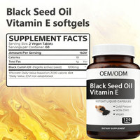 Tablet Vitamin E Minyak Habbatussauda untuk Dewasa, Perawatan Kulit & Rambut, Pendukung Sistem Pencernaan Antioksidan OEM/ODM