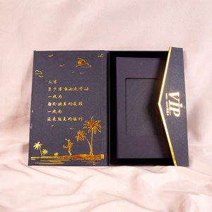 Boîte à cartes en carton, fabricant de cartes-cadeaux, emballage de luxe personnalisé, boîte cadeau pour carte de crédit VIP noire, boîte cadeau pour carte de membre - Product Image 4