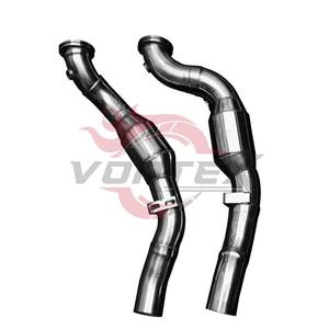 Vortex 304 High-Flow Catted Downpipe for Maserati Ghibli 3.0T V6 2013-2023 With Heat Shield No Check Engine <b>Light</b> - Product Image 4