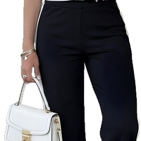 Ensemble 2 pièces short et haut à manches longues col rond respirant color block pour femme, style européen et américain, printemps-été, en polyester/nylon