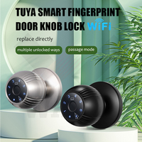 Serrure de porte intelligente WAFU en alliage d'aluminium noir/nickel, déverrouillage par empreinte digitale, mot de passe, carte-clé, application Tuya, WIFI, pour porte de 35-55 mm