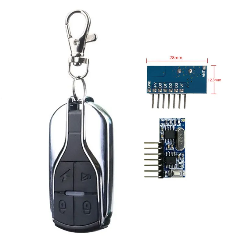 Módulo amplificador rf sem fio, 433mhz, controle remoto rf