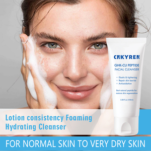 Organic Ghk-Cu Anti-invecchiamento viso Wash commercio all'ingrosso blu Peptide di rame detergente per il viso crema di acido ialuronico Formula di riparazione delle rughe - Product Image 3