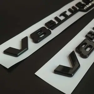 Заводская плотно приклеенная 2 шт. значки BITURBO с 4 буквами брызговик эмблемы подходят для Mercedes Benz AMG