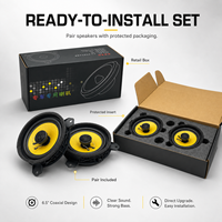 Speaker Mobil Koaksial 6.5 Inch Kerucut Kevlar Tenun dengan Tweeter Terintegrasi, Impedansi 4 Ohm, Sensitivitas 90dB, Daya Terukur 30W, Daya Maksimum 120W untuk Mobil
