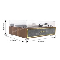 Speaker Multifungsi 2x10 watt, pemutar rekaman USB radio FM gigi biru gramofon meja putar pemutar rekaman vinil