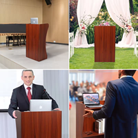 Podium debout en bois moderne et simple Pupitre Église Hôtel Théâtre Mobilier commercial Bureau de réception Podium Stand