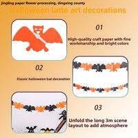 Guirlandes décoratives pour fête d'Halloween, décoration intérieure et extérieure, guirlandes en papier avec araignées, têtes de fantômes et citrouilles, transfrontalier