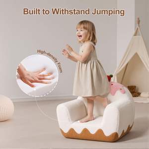 Sofa anak-anak Sherpa lembut kustom OEM/ODM, Sofa terkompresi dengan desain es krim stroberi - Product Image 3