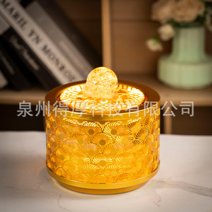 Aromatherapy <b>Diffuser</b> Metal Golden Floral Design <b>Electric</b> Essential <b>Oil</b> Burner <b>For</b> Home Office Decoration Gift - Product Image 1