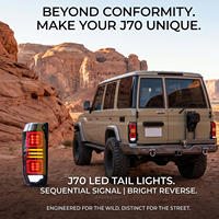 HCMOTIONZ pabrik LED lampu belakang untuk Toyota Land Cruiser 70 LC76 LC77 4-Door 1999-2021 2023 + Start-up animasi berurutan