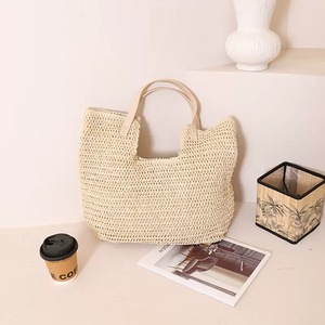 Sac fourre-tout de plage en paille tressée à <span class=keywords><strong>la</strong></span> main pour femme, grand sac décontracté d'été en paille, sac à bandoulière pour <span class=keywords><strong>la</strong></span> plage - Product Image 4