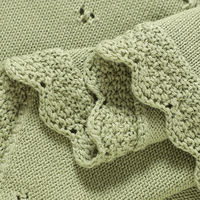 Mantas de Bebé Mimixiong OEKO Tex, Tejidas con Borde de Concha, Diseño Tallado, Color Sólido, Suaves, Transpirables, de Algodón