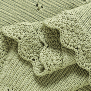 Mantas de Bebé Mimixiong OEKO Tex, Tejidas con Borde de Concha, Diseño Tallado, Color Sólido, Suaves, Transpirables, de Algodón - Product Image 6