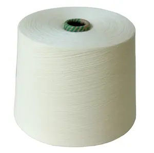 Hot sale strong tenacity 20/2 3000Yards 100% spun polyester raw white sewing thread recycled yarn polyester thread