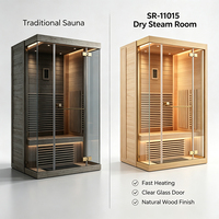 Sauna Eléctrica de Infrarrojos Lejanos de Lujo Moderna para 2 Personas, Directo de Fábrica, con Control por Computadora, Ventanas Transom, 9KW, para Sala de Estar o Almacén