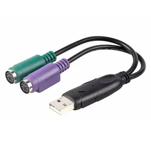 LBT sıcak satış 20CM PS/2 dişi USB 2.0 erkek kablosu dönüştürücü adaptör aktif PS2 kablosu fare, klavye, barkod tarayıcı