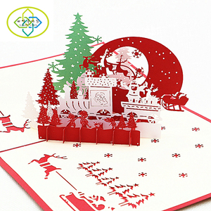 Wholesale Holiday <strong>Christmas</strong> Card Gifts Luxury Art Paper <strong>Decoration</strong> 3D Greeting <strong>Christmas</strong> Card - Product Image 2