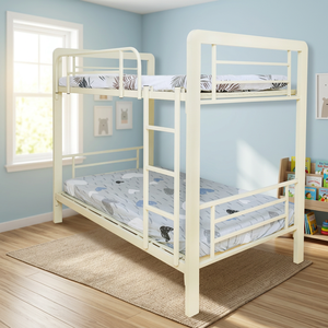 Lits superposés minimalistes en métal de 1,2 m de large, durables, peu encombrants, convertibles, meubles peints importés pour gîtes et hôtels - Product Image 2