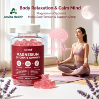 Gummies de glycinate de magnésium à marque privée pour le sommeil, la relaxation et le soutien des os et des articulations – Formule personnalisée OEM/ODM