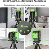 Niveau laser vert Huepar S03DG-L, modèle à impulsions pour extérieur, niveaux laser rotatifs