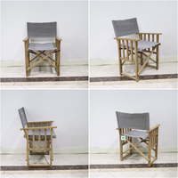 Chaise de jardin rustique confortable en chêne massif avec cadre en X, toile 100 % coton amovible et lavable, empilable, pour le loisir