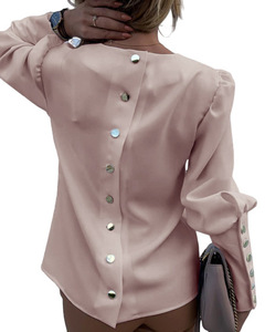 春のプラスサイズのオフィスレディースエレガントなボタンシャツブラウス女性カジュアル長袖トップス服 - Product Image 6