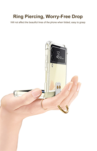 Convient pour Samsung <span class=keywords><strong>Z</strong></span> <span class=keywords><strong>Flip</strong></span> <span class=keywords><strong>4</strong></span> 5 <span class=keywords><strong>Flip</strong></span> 6 7 avec anneau airbag housse de téléphone avec rabat magnétique 3 <span class=keywords><strong>4</strong></span> 5 6 7 étui de protection transparent pliable en Tpu - Product Image 5