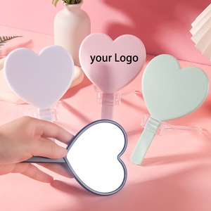 Zonyin Wholesale Customized Logo Single-Sided Portable Handheld Makeup <strong>Mirror</strong> <strong>Plastic</strong> Heart-Shaped Cosmetic <strong>Mirror</strong> Personalized - Product Image 1