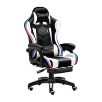 Chaise d'ordinateur de jeu de petite taille bon marché en gros Chaise de jeu de style course E-sport Chaises de joueur avec lumières RVB et repose-pieds