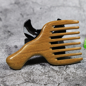 <b>Wide</b> Tooth Sandalwood Hair <b>Comb</b> 15-20Cm Handmade U Shape For General Population - Product Image 4