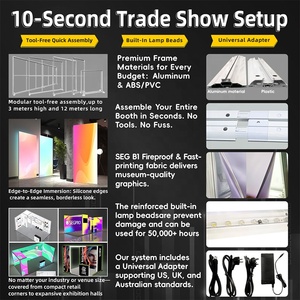 Stand Publicitario Portátil de Doble Cara con Marco de Aluminio Rectangular para Ferias Comerciales, Ecológico, con Iluminación LED de 5000 Lúmenes - Product Image 2