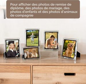 Cadres photo en verre 4x6 et 5x7 en gros, vente chaude, design simple et élégant, pour afficher des photos horizontales ou verticales sur table - Product Image 2