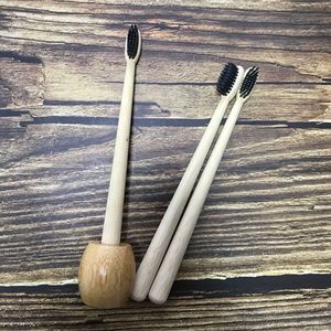 Brosse à dents en bambou pour adultes et enfants, petite, conique, biodégradable, non jetable, pour la maison, la maison d'hôtes, l'hôtel - Product Image 2