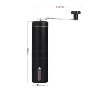 Molinillo de Café Manual Portátil de Acero Inoxidable Negro con Logotipo Personalizado - Product Image 4