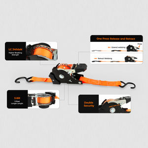 Correa de Trinquete Autoretráctil de Alta Resistencia de 1 y 2 Pulgadas, Cinchos de Amarre Personalizados con Gancho en S - Product Image 1