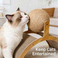 Jouet de balle à gratter interactif pour chat Pattes de meulage en bois Corde en sisal résistant à l'usure Kitty Scratcher Cat Scratcher Ball Toy