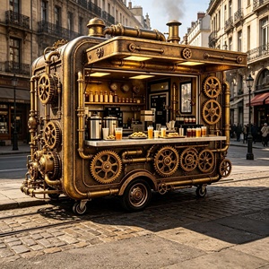 Chariot de burgers avec plancha et sauces gourmandes pour événements : Burger à l'ail noir, Burger à la truffe, Burger au <span class=keywords><strong>foie</strong></span> <span class=keywords><strong>gras</strong></span>, Burger au caviar - Product Image 3