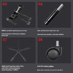 Wholesale <strong>Custom</strong> Reclining Ergonomic Computer <strong>Chair</strong> Nylon Leg Adjustable Leather <strong>Gaming</strong> <strong>Chair</strong> with Backrest for Long Sitting - Product Image 5