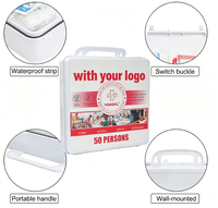 Trousse de premiers secours murale personnalisée OEM, portable, étanche, en plastique, pour 50 personnes, pour usine